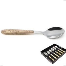 Confezione vetrina 6 pezzi cucchiaino caffe vero pino, acciaio 18.0 nickel free,