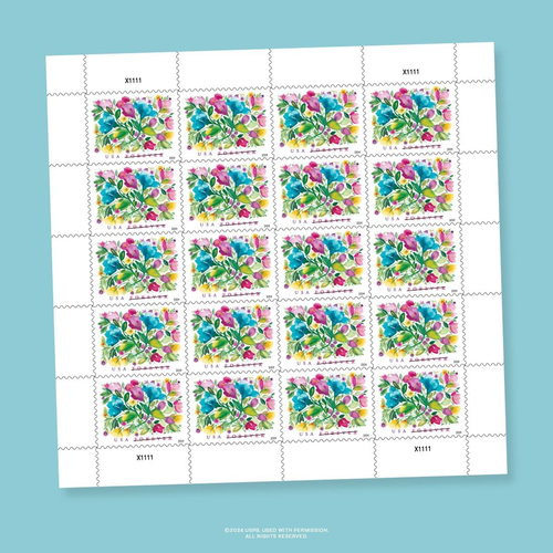 Celebration Blooms 2024 (Sheet of 20) First-Class Mail Forever Postage Stamps - Picture 2 of 12
