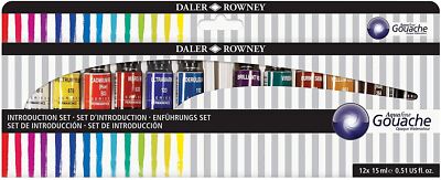 Daler Rowney Aquafine Gouache Farb-Einführung-Set 12 x 15ml