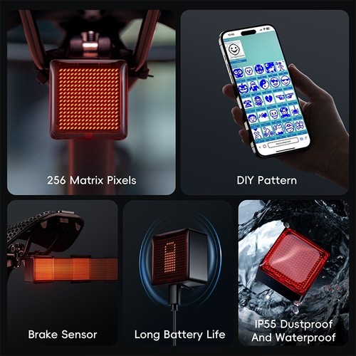 WEST BIKING DIY Bicycle Rear Light LED Waterproof Cycling Bike Brake Tail Light - Picture 5 of 20