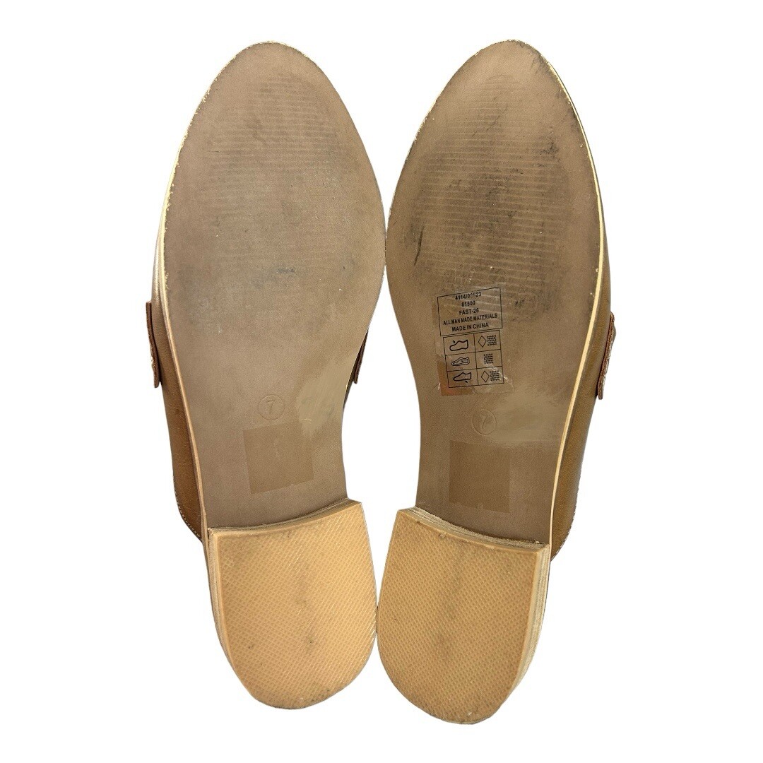 Beast Women's Jordan Tan Leather Knotted Twist Mules Shoes Sz7 thumbnail 6