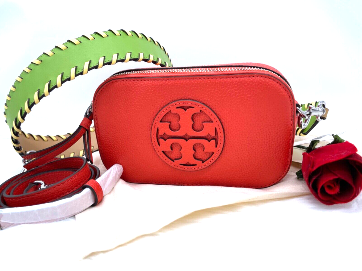 AUTH NWT Tory Burch Miller Logo Mini Pebbled Leather