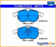 Brake pad set, disc brake ATE 13.0460-7172.2 for Saab
