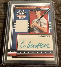 CASH CAMPBELL PATCH GREEN INK SP AUTO 2023 PANINI USA BASEBALL STARS & STRIPES