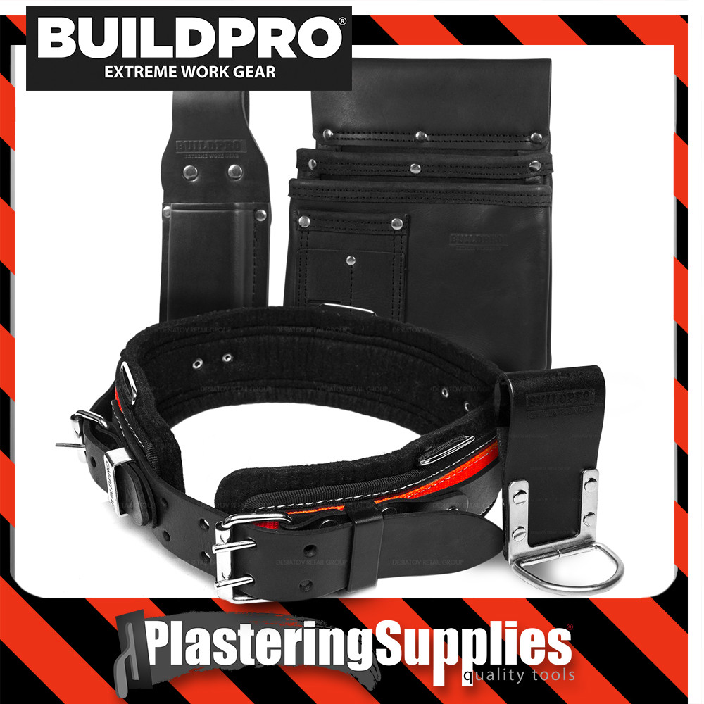 BuildPro Plasterers Hangers Set 4 Piece Leather Heavy Duty