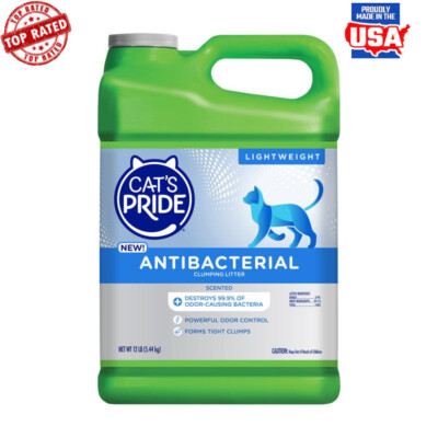 Antibacterial Scented Clumping Cat Litter 12lb Jug Odor Control No Mess New