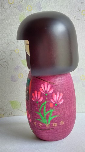 Japanische süße Kokeshi Puppe von Shoei Fujikawa 18, m (7,2") hoch Titel Mushin gebraucht - Bild 17 von 24