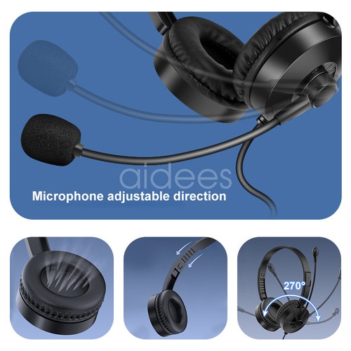 USB Headset Headphones/USB C Wired with Microphone for Call PC Computer Laptop - Picture 7 of 26