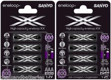 Eneloop Sanyo XX 950mAh AAA Ni-MH Pre-Charged Rechargeable Batteries x 8 