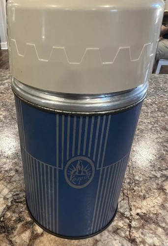 Vintage Keapsit Thermos 5073 10 Oz Blue Metal Complete