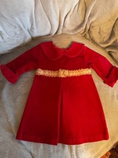 Vintage red burgundy velvet dress girl Christmas dress Kid Rascal
