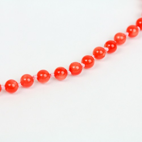 Michael Vallitutti Sterling Silver Bamboo Coral 6mm Bead Necklace - Picture 2 of 6
