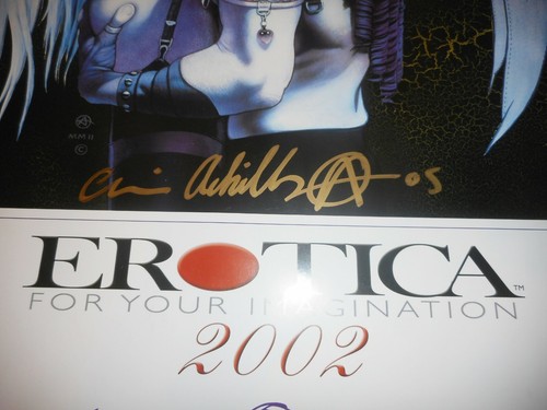 "CHRISTOS ACHILLEOS - ERÓTICA 2002 - CARTEL FIRMADO - 16,5"" X 23,5" - Imagen 2 de 2