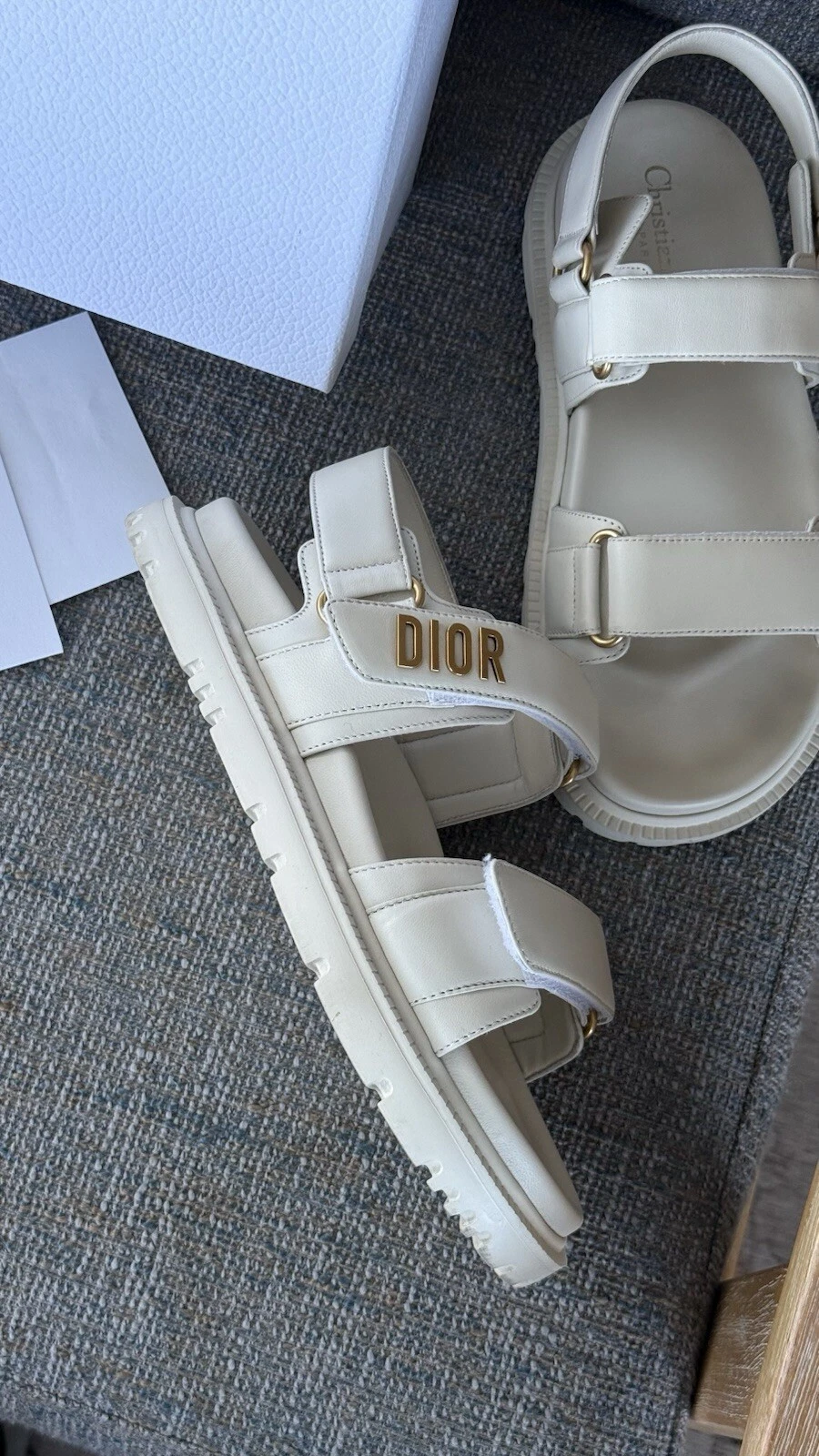 Authentique sandales femme Christian Dior Dior Dior   cuir d'agneau taille EU 37,5