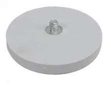 66mm White Threaded Magnet Rubber Coated w/Male Threaded Stud 1/4"-20