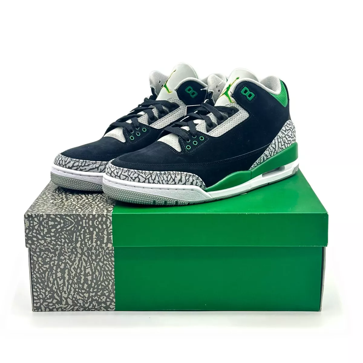 Jordan 3 grey green black sale