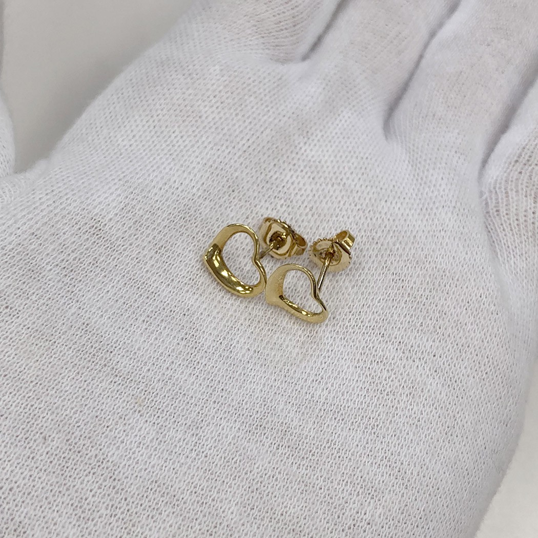 Tiffany & Co Yellow Gold Open Heart Earrings for Women
