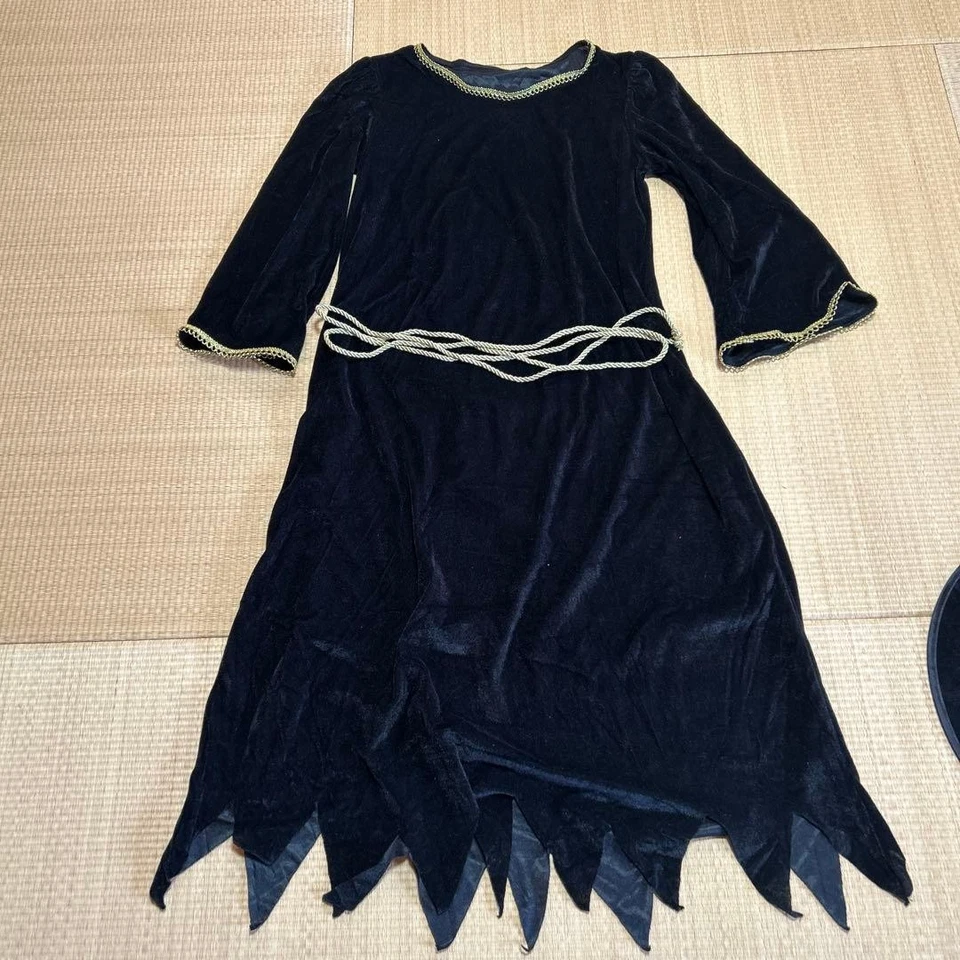 Disfraz de bruja de piedra transparente negro vestido de fiesta de Halloween usado excelente Japón Foto 2 de 4