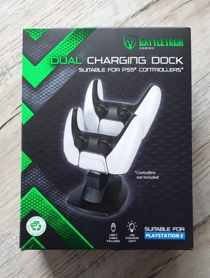 Battletron Dual Charging Dock USB-C mit LED für PS5 Controller schwarz