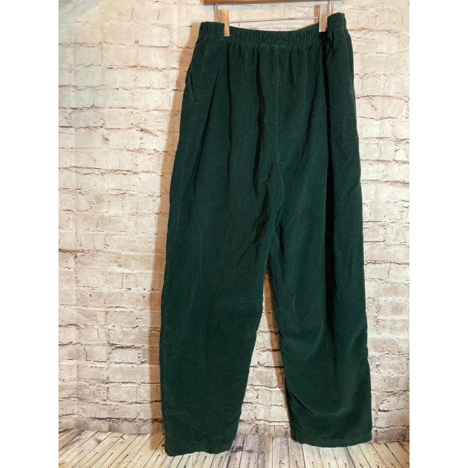 Calça de veludo vintage Cabin Creek feminina 18 verde floresta bootcut algodão - Imagem 4 de 4