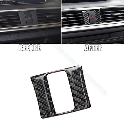 For Mazda 3 Axela 2013-2018 Carbon Fiber Warning Lamp Button Frame Trim Cover