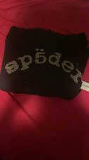 sp5der Black Graphic Print Pullover Hoodie w/...