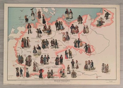 Nr 137 deutsche Volkstrachten  - Schulmann Schulschaubild 1932