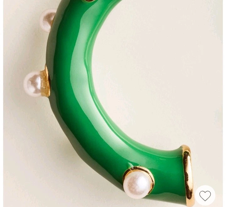 New Kate Spade New York X Target Green Hoops with Pearl Polka Dots Earrings   - Image 3 of 3