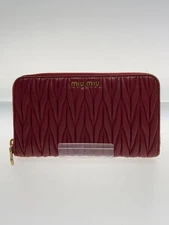 MIU MIU Long Wallet Leather RED Plain Women's