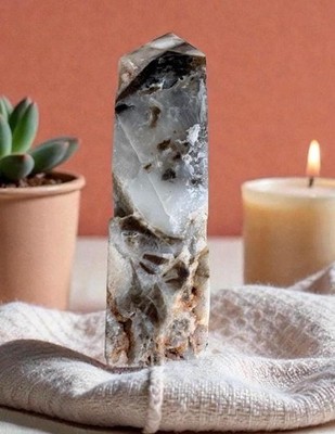 Druzy Sphalerite Tower Point   87mm Grounding Crystal   Natural Sparkle Mineral