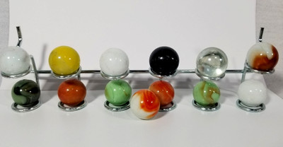vitro agate slag glass conqueror shooter marble vintage lot 7/8'' variety marbles