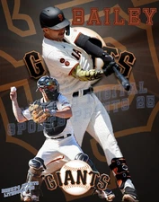San Francisco Giants  Lithograph print of  Patrick Bailey 2023 11 x 14