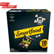 Smartfood Popcorn White Cheddar Flavored Popcorn Snacks, 0.625 oz Bags, 10 Count