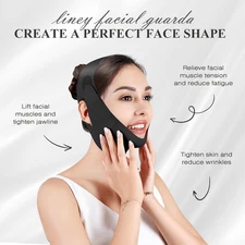 Chin Strap Sleeping Double Chin Reducer Jawline Shaper VLine Lifting Mask Black
