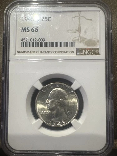 1945 D Quarter 25C NGC MS 66