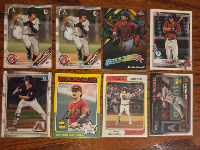 Corbin Carroll Baseball Card Lot - 8 cards with Rookies