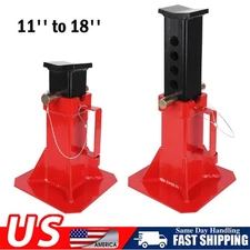 1 Pairs 12 Ton Car Jack Stand Heavy Duty Pin Type Adjustable Height 11'' to 18''