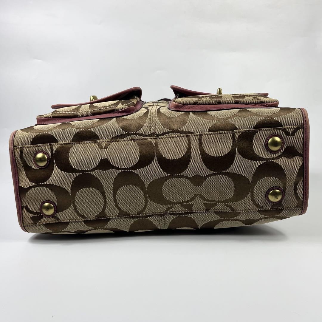 COACH Legacy 65th 2way Handbag Shoulder Bag Pink Turnlock