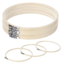 6 Pcs 10" Wooden Round Embroidery Hoops Bamboo Circle Cross Stitch Hoop