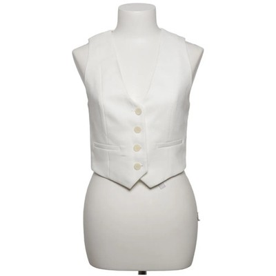 Zara, Anzugweste, Größe: XS, Weiß, Elasthan/Polyester/Viskose, Einfarbig #tjC