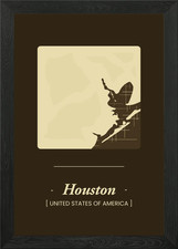 Houston City Map Framed Wall Art Poster Canvas Print Picture