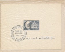 France 1956 N° 1056 Charles Tellier navire 1er jour signé graveur Hertenberger