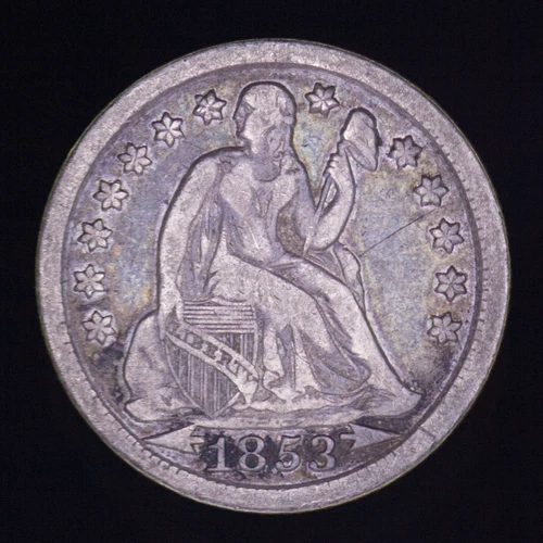 1853 Liberty Seated Dime Arrows at Date VF Philadelphia First Year