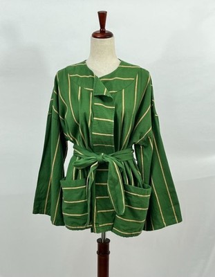 ACE & JIG Sz S Small Green Cactus Stripe Sail Alexa Cardi Jacket