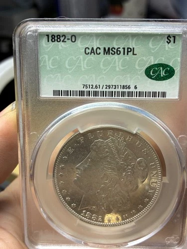 1882 O MS 61 PL Proof Like CAC Morgan Silver Dollar Flashy Liquid Mirrors 63 PQ