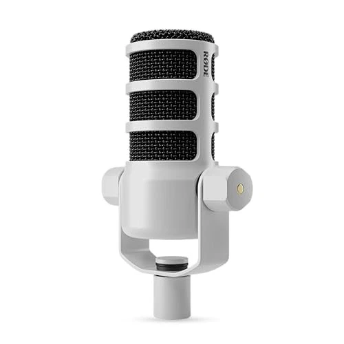 RDE PodMic White Dynamic Microphone with Integrated Shock Mount and Pop Filter - Image 4 of 4