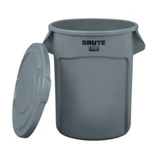 BRUTE 44 Gal. Grey Vented Plastic Outdoor Trash Can for Restaurants/Offices/Ware
