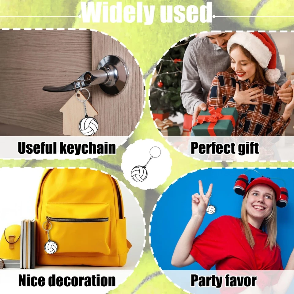 20 Pack Volleyball Keychains Sports Ball Keychains Volleyball Team Gifts Cute Ke - Image 3 of 4