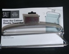 Over The Cabinet DOUBLE TOWEL HOLDER Rack Kitchen or BathroomStainless Steel