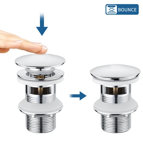 Siphon Pop Up Ablaufventil Sifon Ablaufgarnitur mit Überlauf Waschbecken Abfluss - Bild 6 von 12